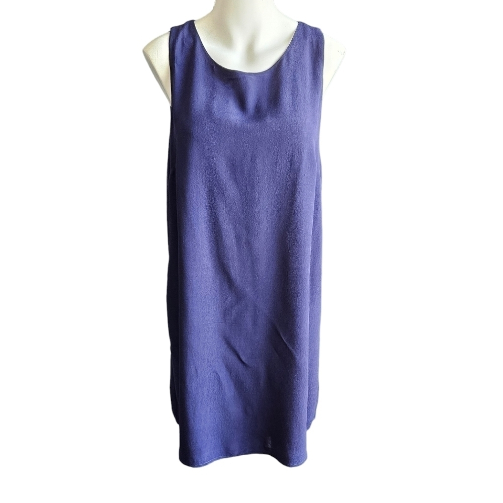 Lulus Womens Blue Shift Dress Keyhole Back Sz Medium
